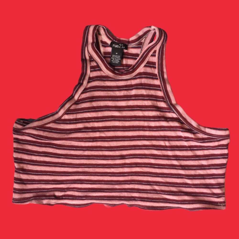 striped crop top tank top